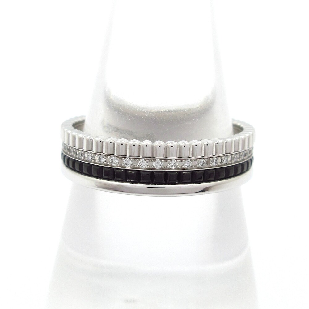 Boucheron Cattle Black Diamond Ring Extra Small Ring JRG03511 18K White Gold